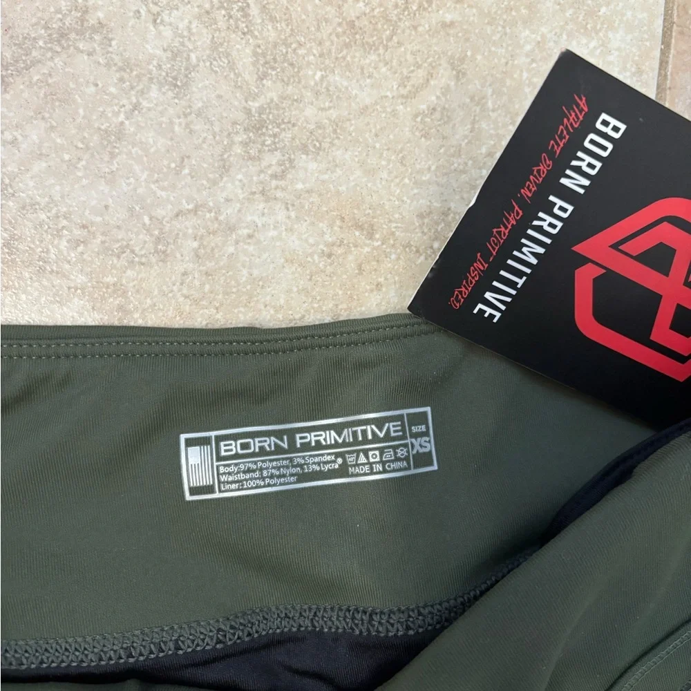 Women's Born Primitive NEW Green Athletic Shorts - Picture 3 of 5